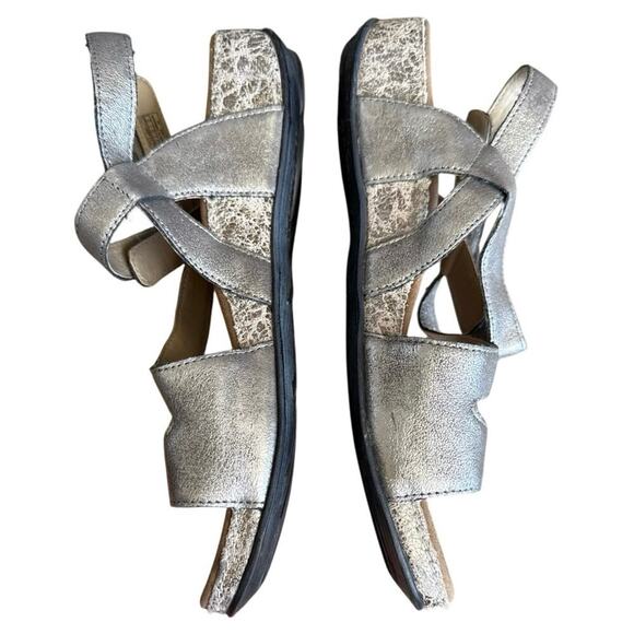 Romika Fidschi 54 EU 41 US 10 Sandal Pewter leather padded comfort adjustable - Picture 4 of 6